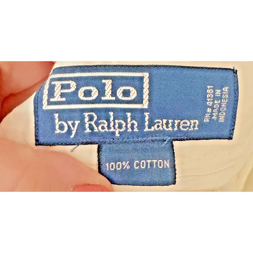 Polo Ralph Lauren Shorts Mens 40 White Flat Front Chino Pony Logo Print Relaxed - Picture 4 of 5